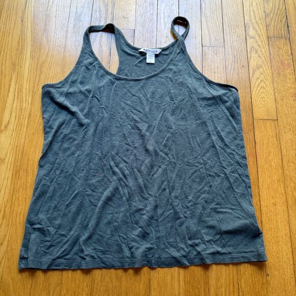 Athleta Size L Gray Linen Blend Sleeveless Racerback Lightweight Tank Top - Picture 2 of 10